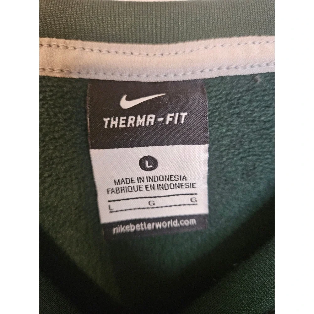 Nike Michigan State Spartans Therma-FIT Green Crewneck Sweatshirt Sz L